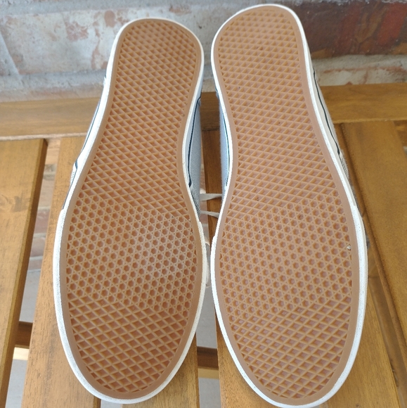 Vans Off The Wall Sneakers Women's Size 10 Lace Striped White Gray Black Shoes - Picture 9 of 10